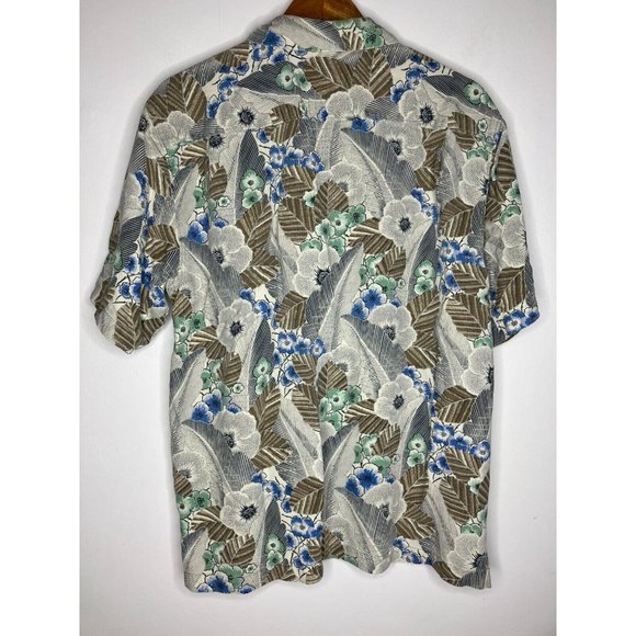 Tommy Bahama Men's Large Short Sleeve Button 100% Silk Shirt - Picture 8 of 9